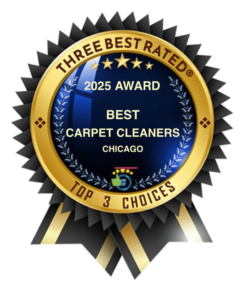 ThreeBest Rated 2025 Award ribbon recognizing Carpet Cleaning Group as one of the Best Carpet Cleaners in Chicago — Top 3 Choices