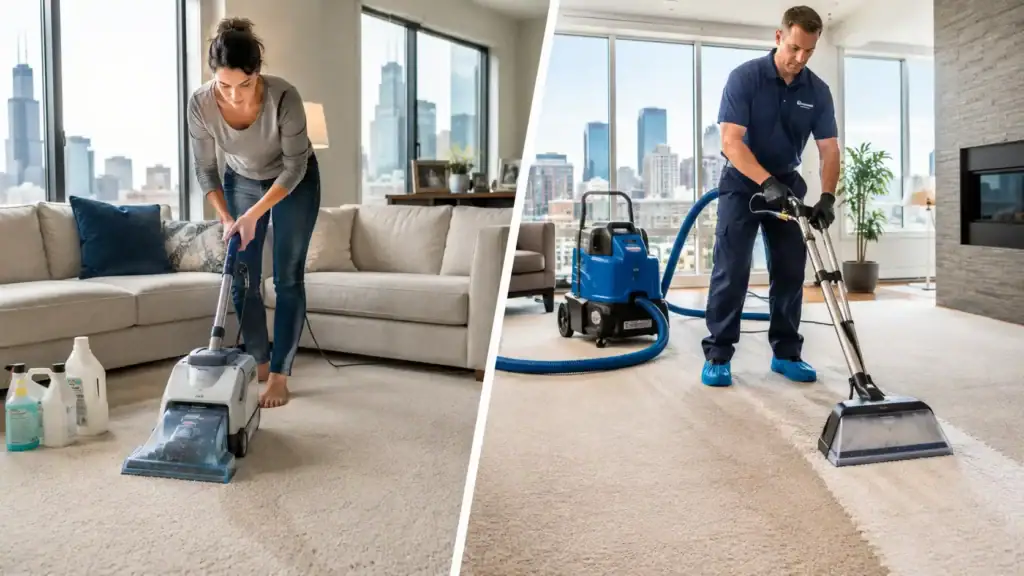 Rental vs professional carpet cleaning in a Chicago home by CCG